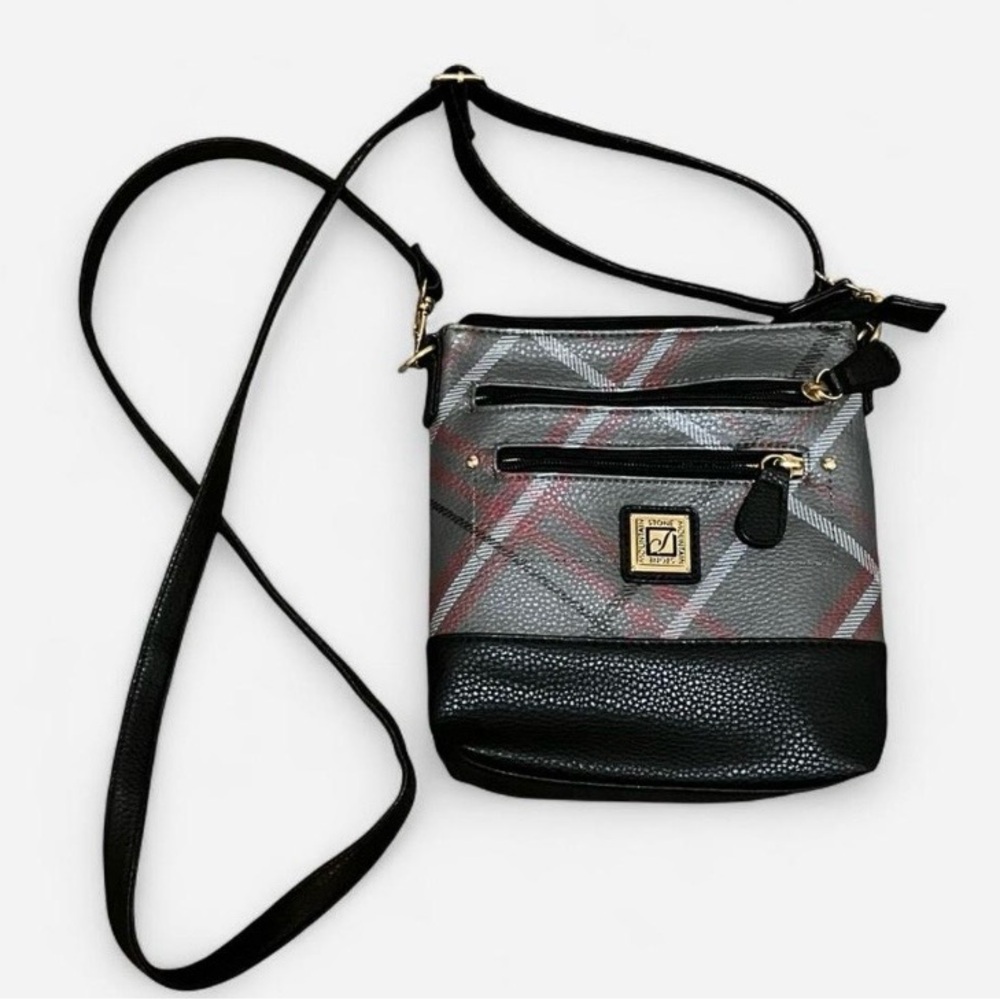 Stone Mountain Accessories Black and Gray Crossbody Bag